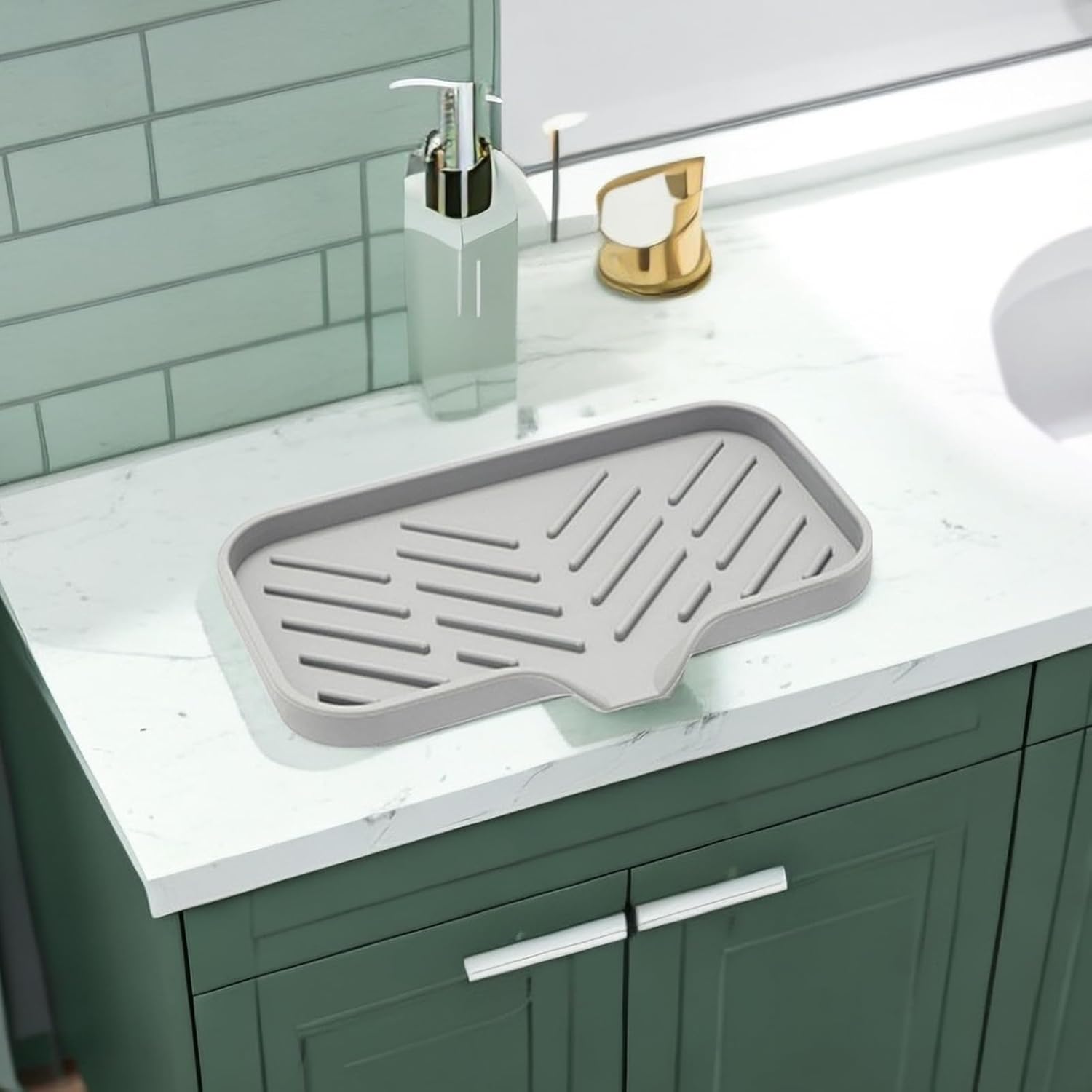 Lamphle Drain Mat Silicone Anti-Skid Sink Organizer