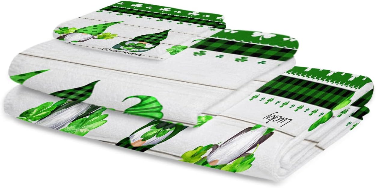 ZOE GARDEN Green Shamrock Towel Set with 3 Pieces
