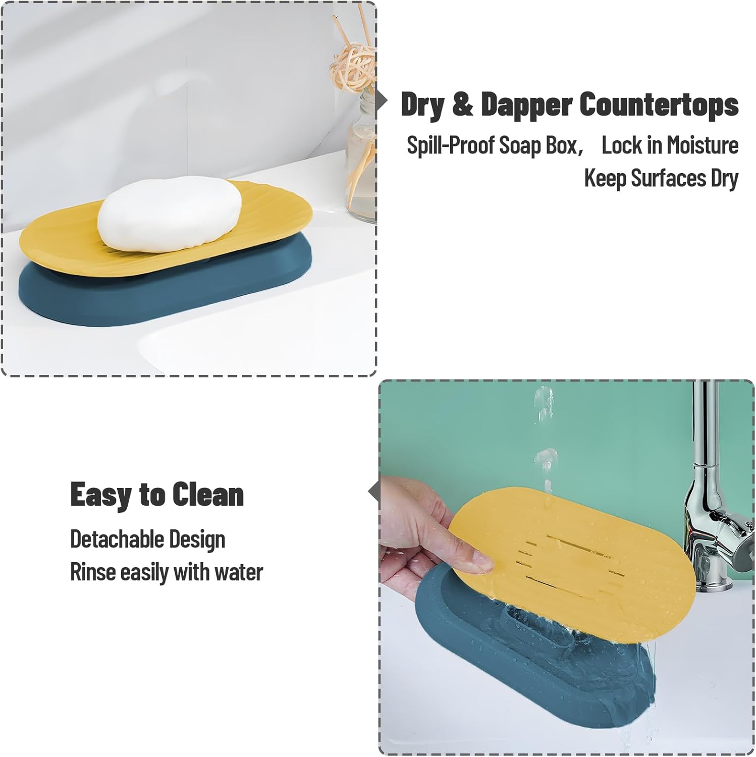 Stylish Floating Soap Holder - Double Layer Drainage Quick-Dry Dish
