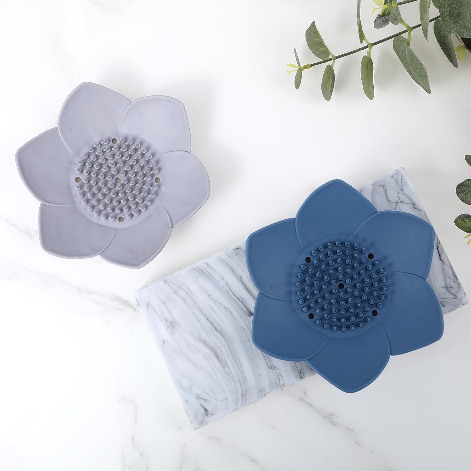 Ouligay 2 Pcs Silicone Soap Holder with Drainage