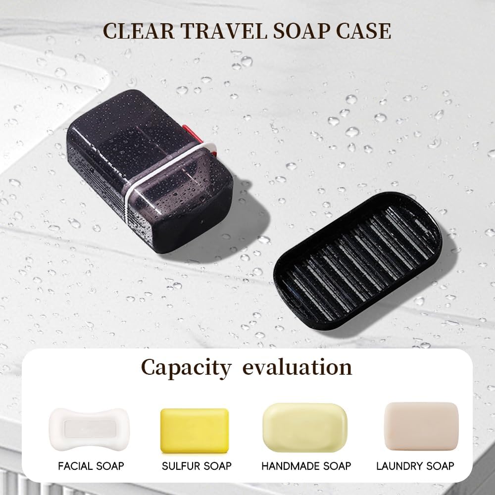 Travel Soap Holder with Leak Proof Lid and Drainage Tray