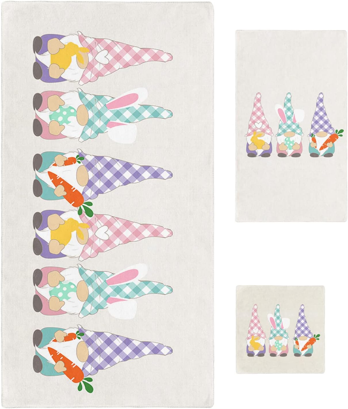 Anzona Easter Gnomes 3 Piece Towel Set