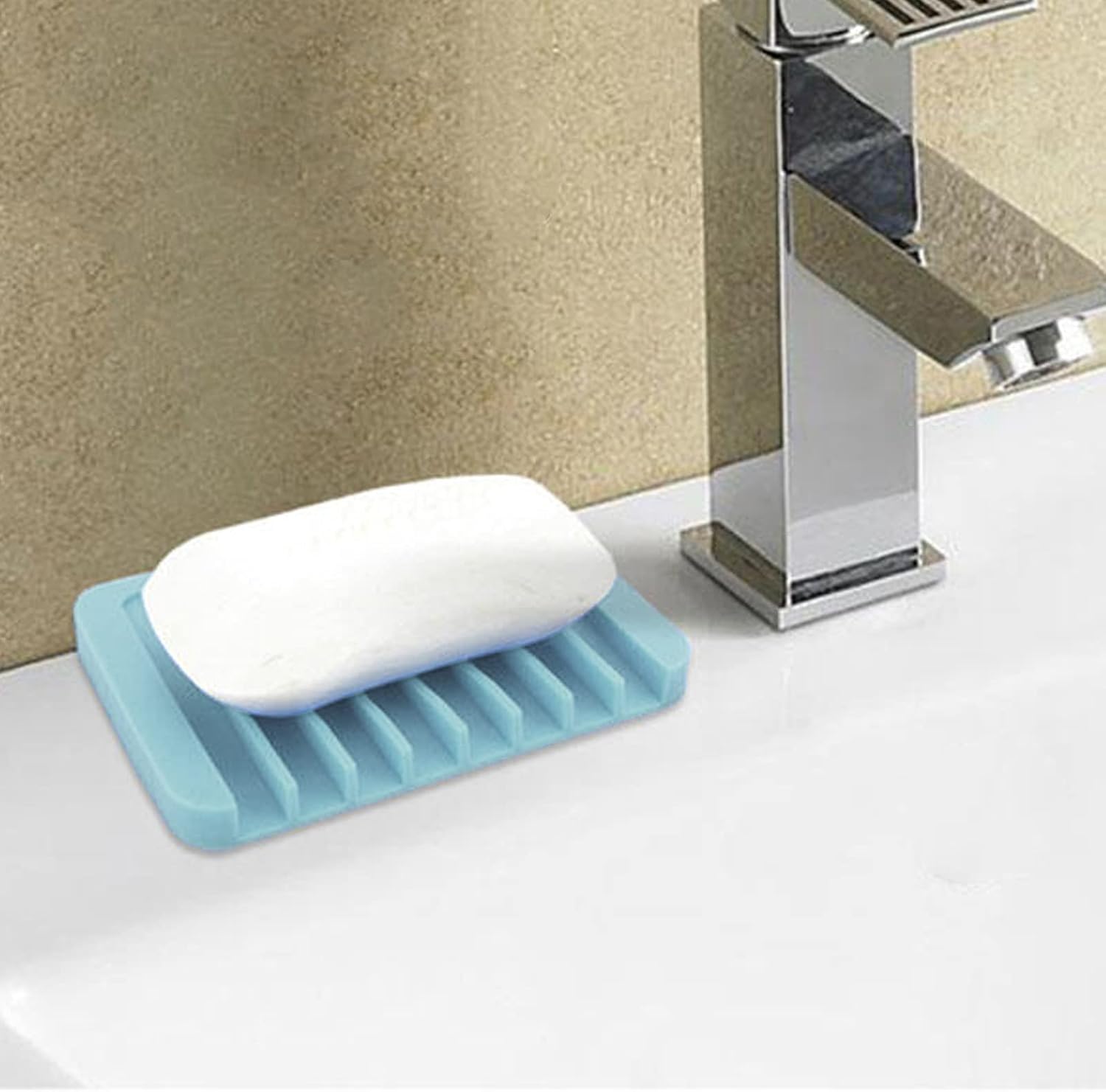 2Pcs Premium Silicone Soap Holder with Waterfall Design