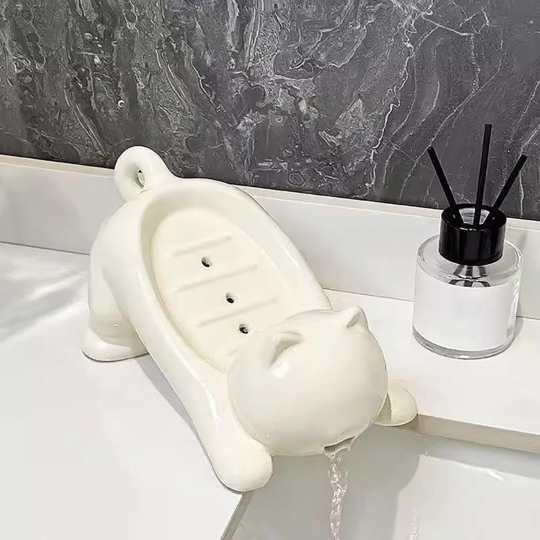 Cute Plastic Soap Slip Bar Holder with Drainage