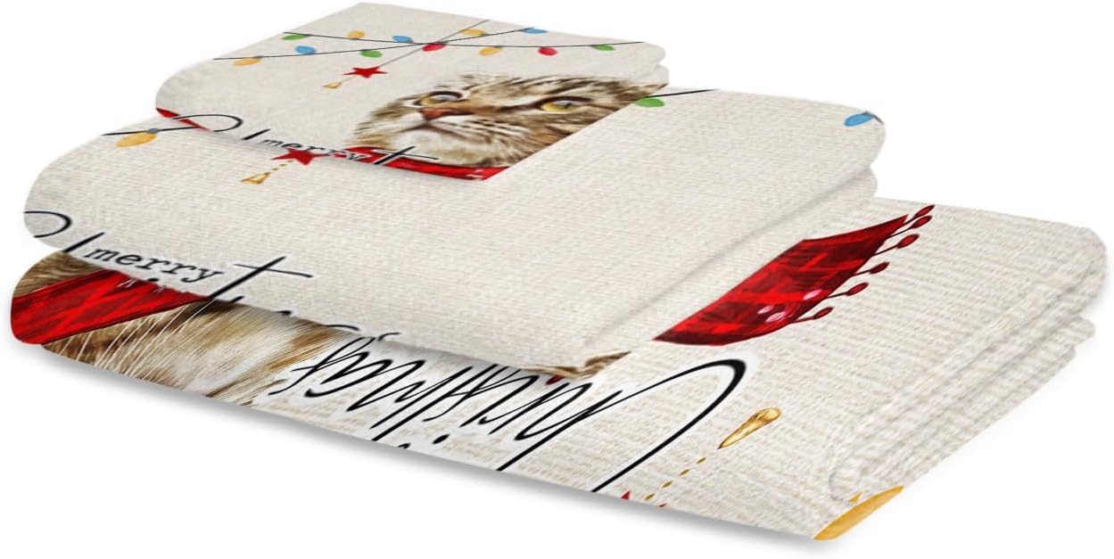 Merry Christmas Animal Towel Set of 3