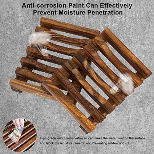 Magift Wooden Soap Dish with Slanted Drainage Design