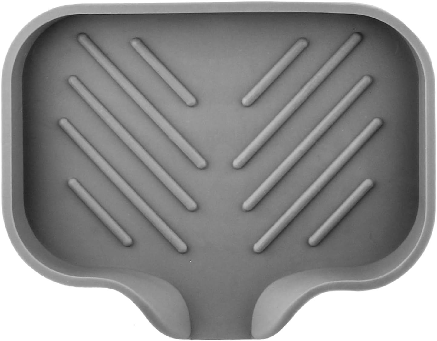 Hordion 1Pcs Grey Silica Gel Self Draining Soap Tray