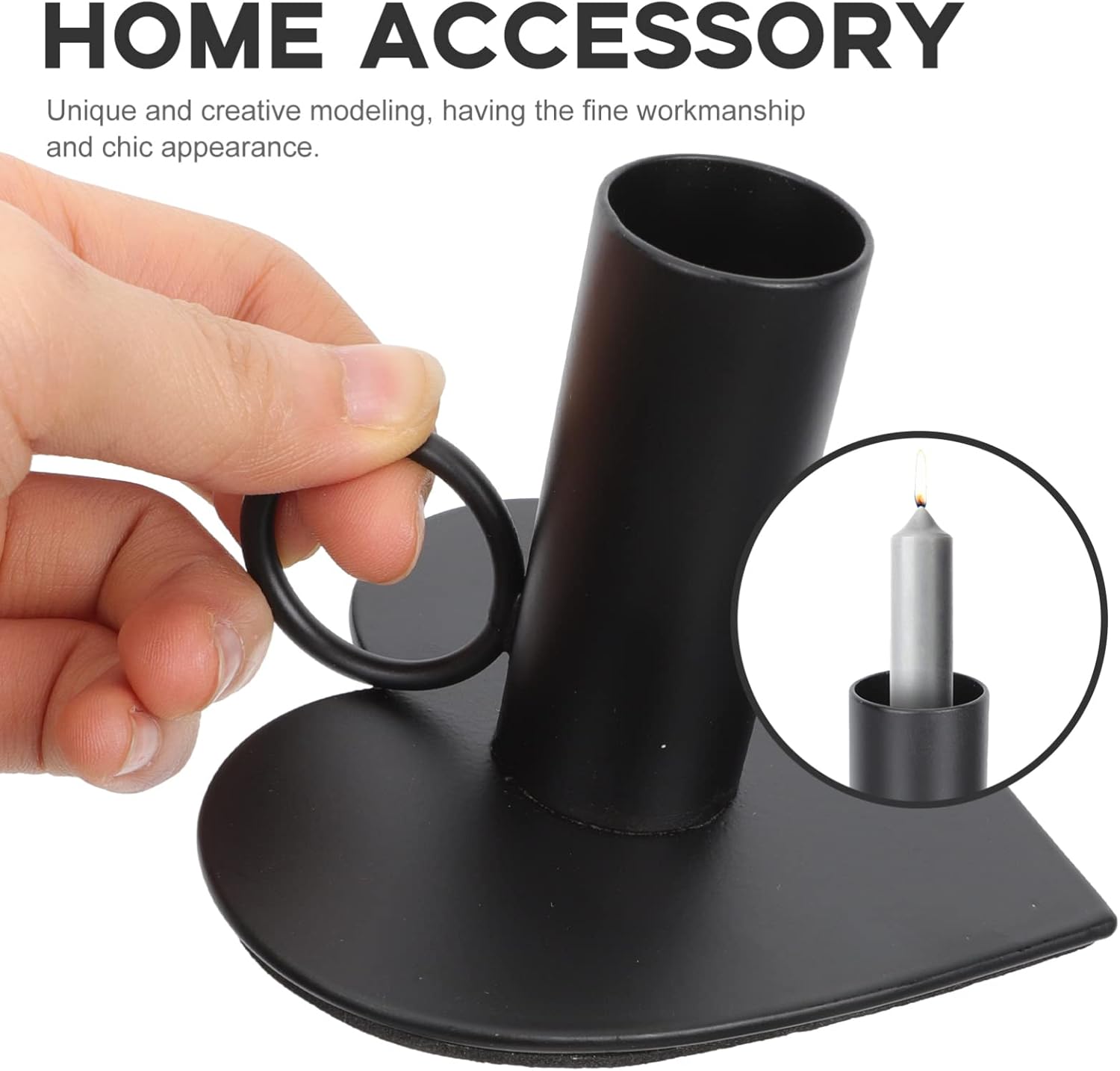 Heart Shaped Candlestick Holder Iron Design