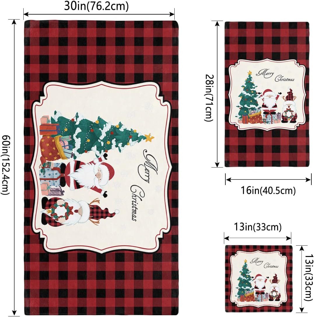 Shine-Home Check Red and Black Towel Set for Bathroom