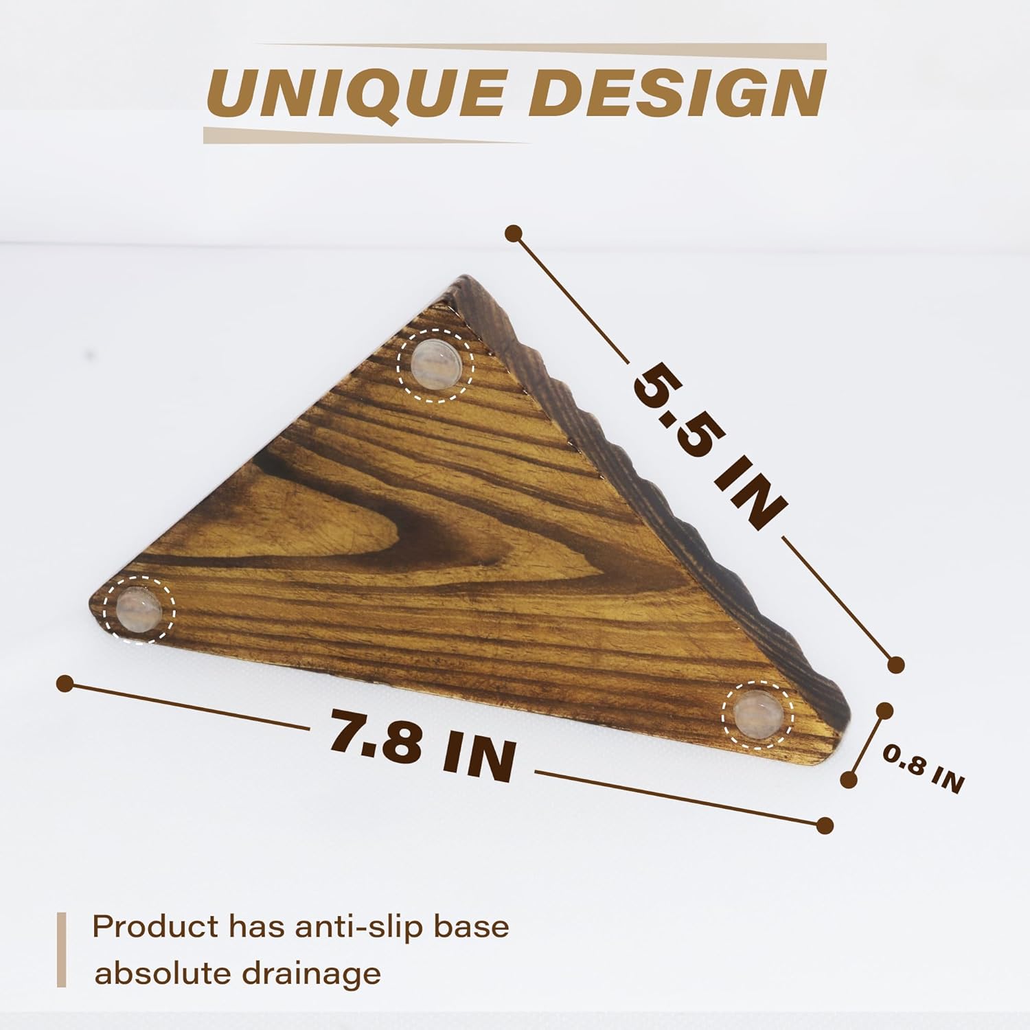 ENKEZI Corner Soap Dish 2 Pack - Wooden Bathroom Holder
