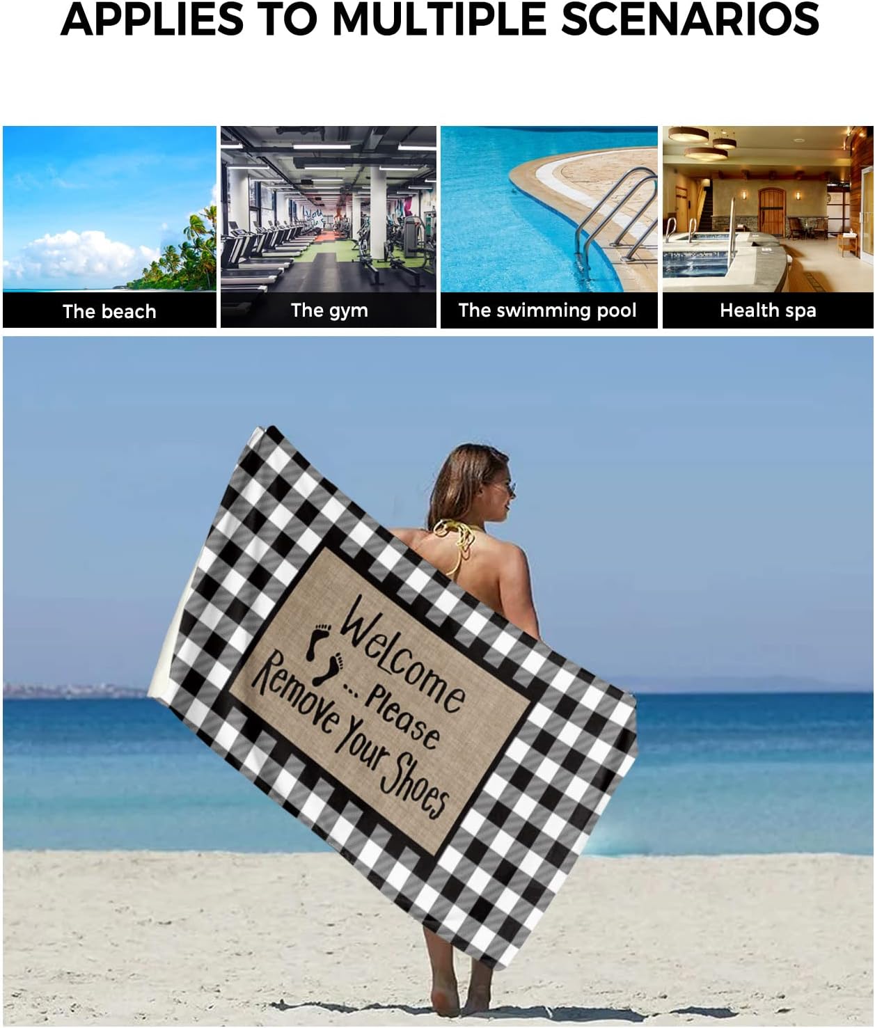 Funny Word Linen Texture Towel Set for Bathroom