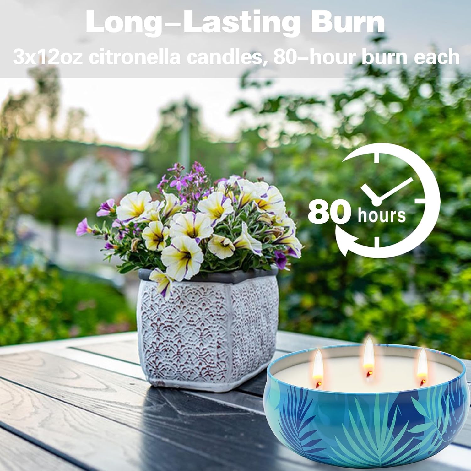 Collabell Citronella Candles Outdoor 3 Wick Large