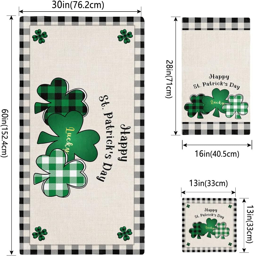 ZOE GARDEN St Patricks Day Towel Set with Shamrock Design