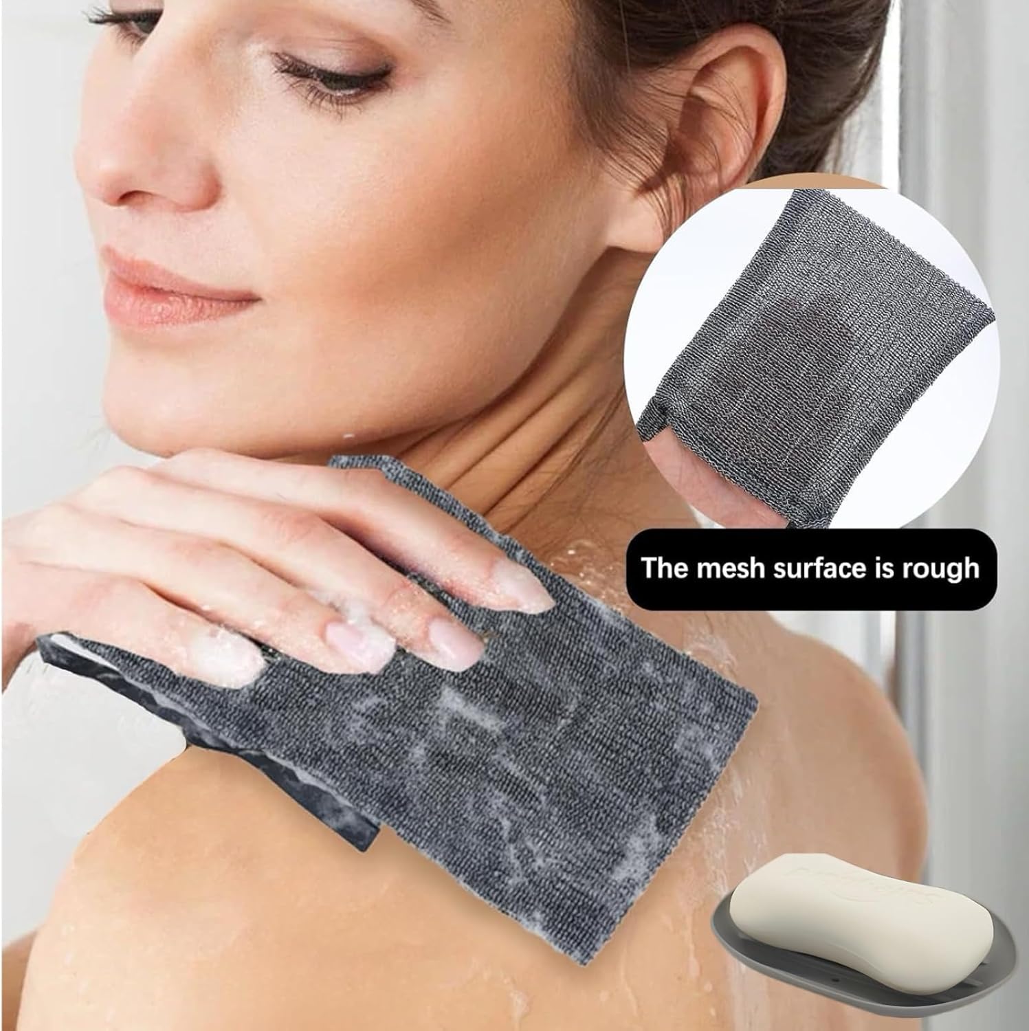2pcs Silicone Soap Dish with Drain Spout
