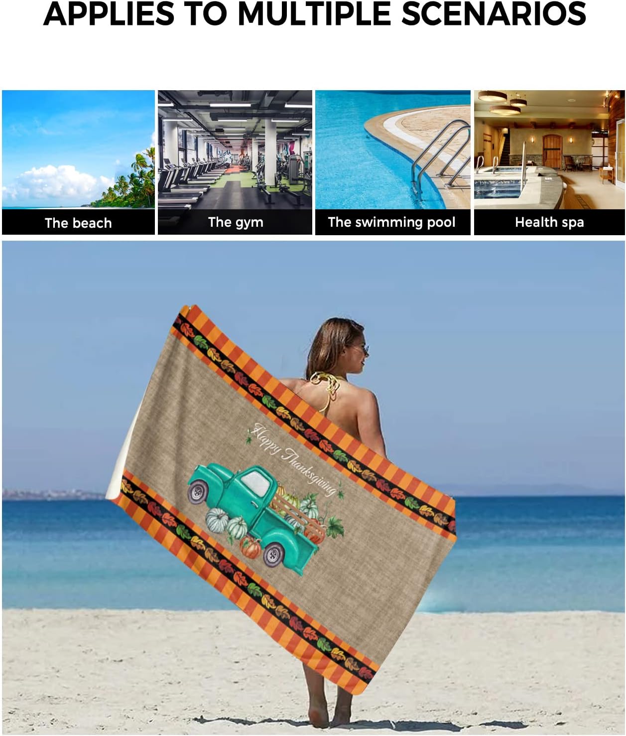 ZOE GARDEN 3-Piece Retro Bathroom Towel Set