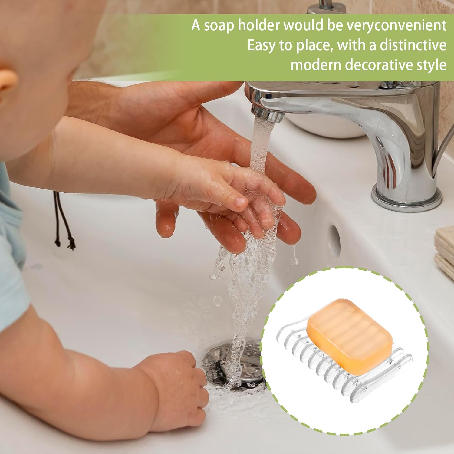 Teaaha 2 Pack Plastic Bar Soap Dish for Shower Kitchen and Bathroom