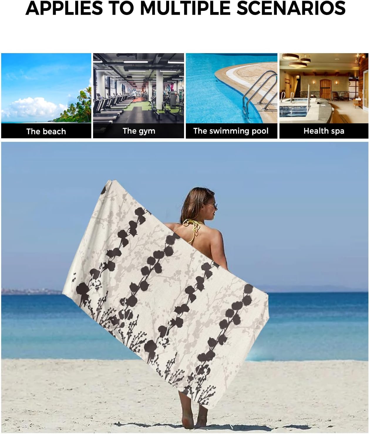 Smile Sunflower 3 Pk Bath Towels Set Fall Gray Black Design