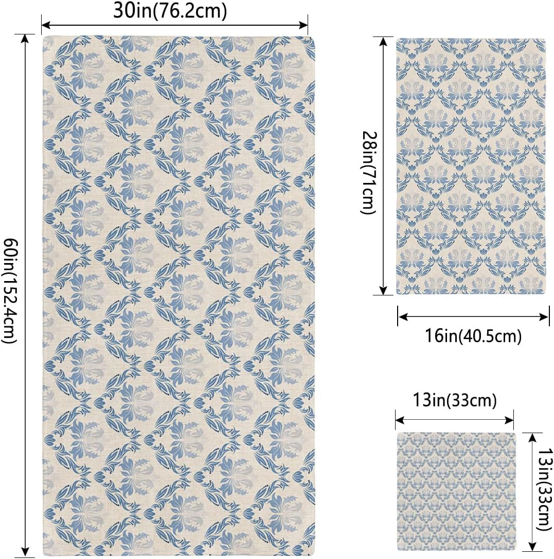 Shine Home European Blue Towel Set with Decor