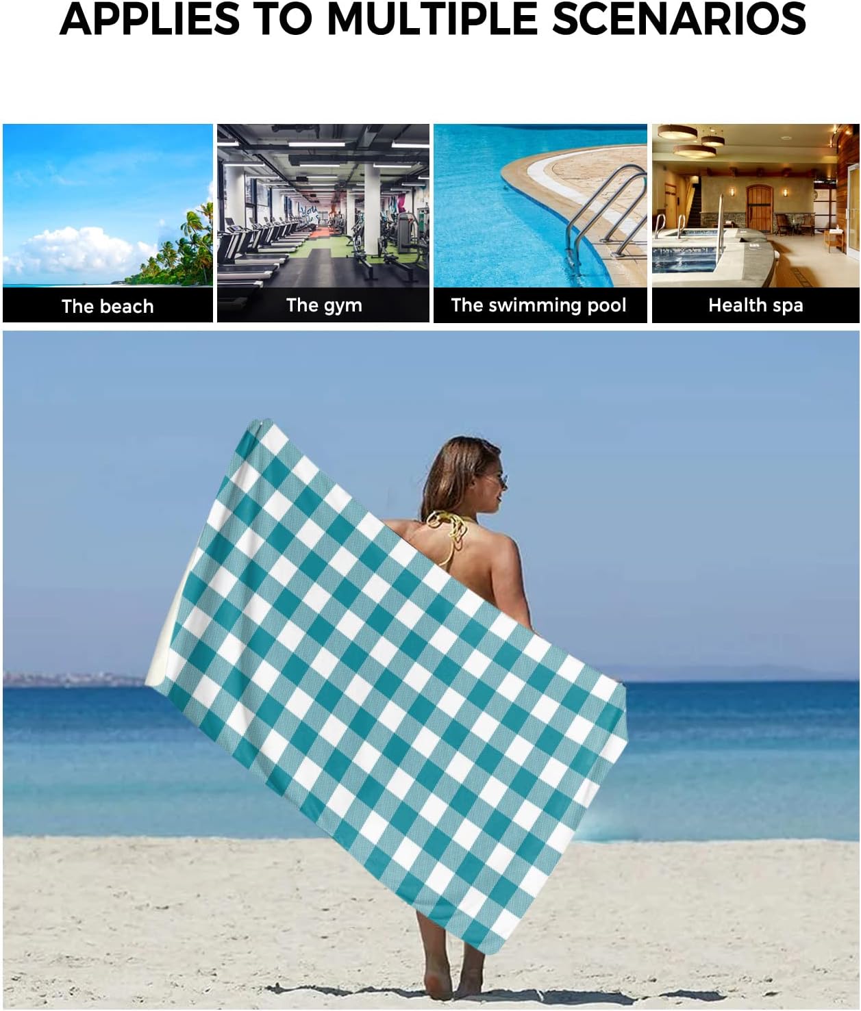 Shine-Home Retro Buffalo Plaid Towel Set for Bathroom