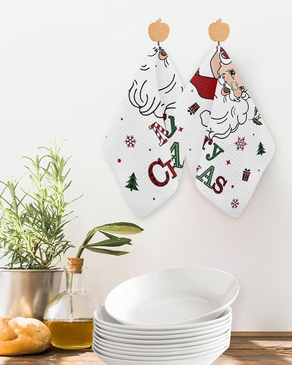 Falaniique Merry Christmas Waffle Towel Set of 2 1