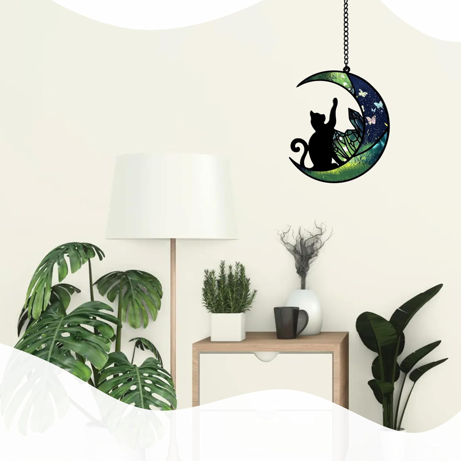Cute Black Cat Hanging Decor Acrylic Gift for Women