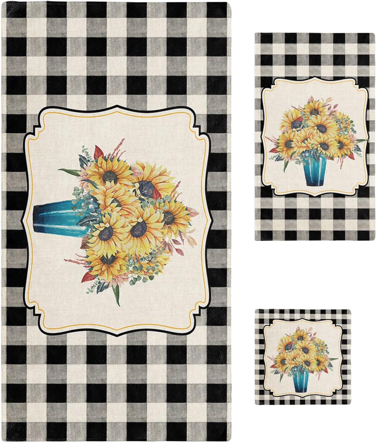 Smile Sunflower 3 Pcs Bath Towel Set 1