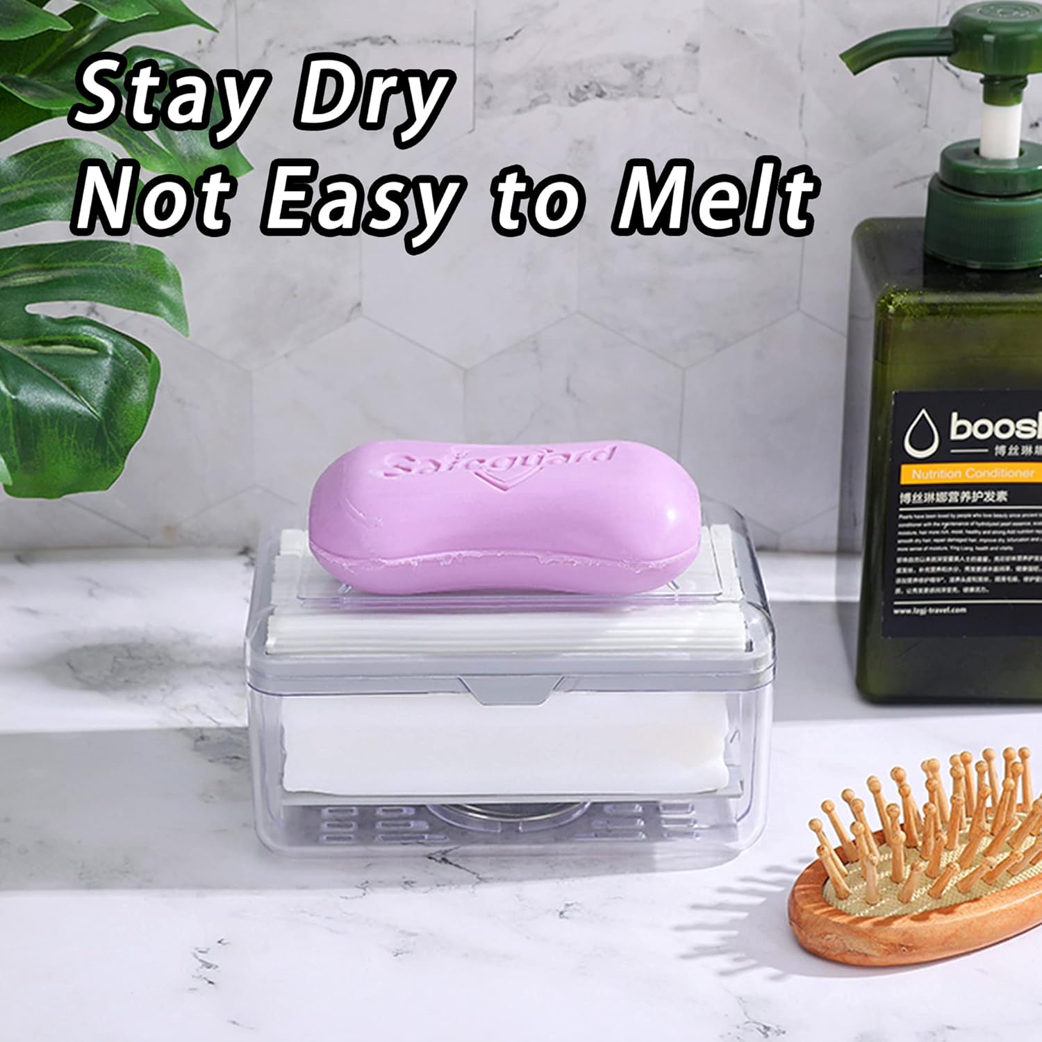 LELEMON Multifunctional Soap Dish with Drain and Foaming Box 1