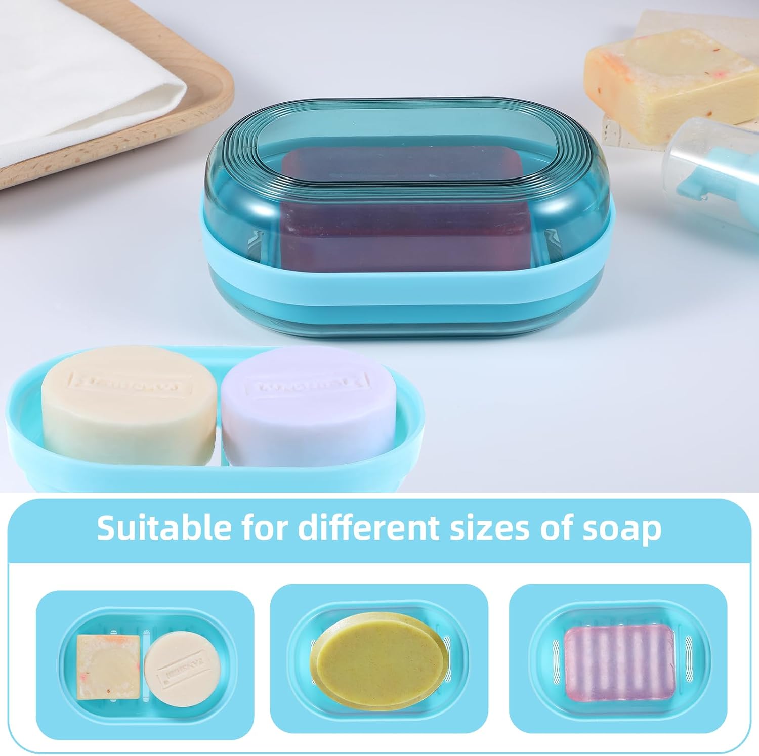 Dimeho Shampoo Bar Holder Travel Case - Blue