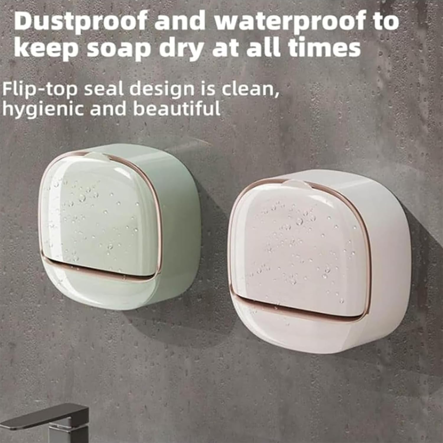 Luxury Soap Holder with Flip Lid and Drain Tray 1