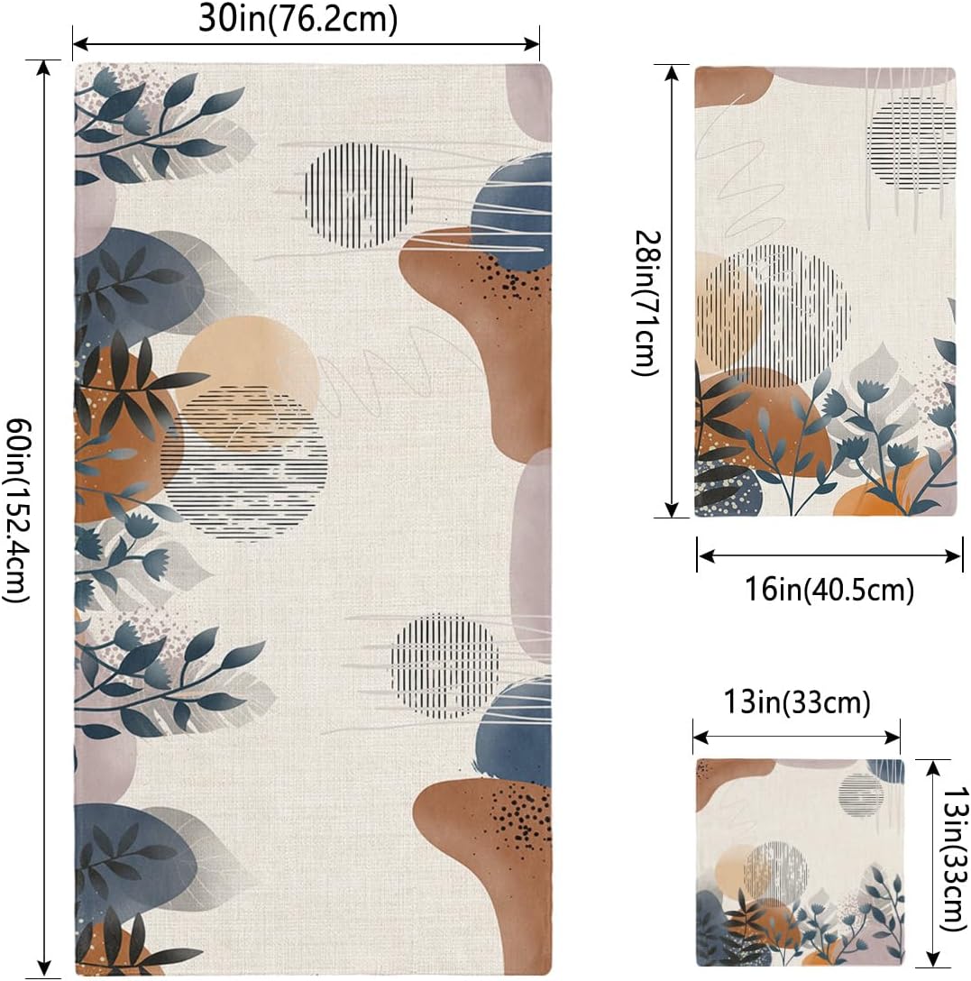 Smile Sunflower 3 Pcs Linen Bath Towel Set
