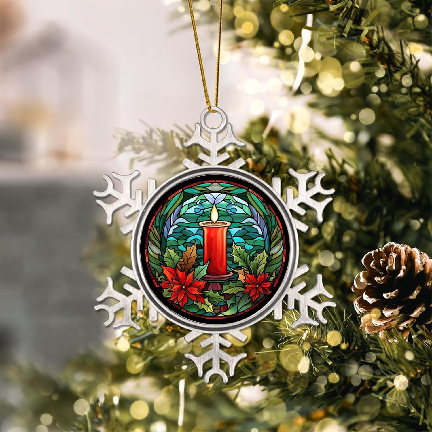 Zyadsinoudor 3 Inch Hanging Snowflake Christmas Ornament 1