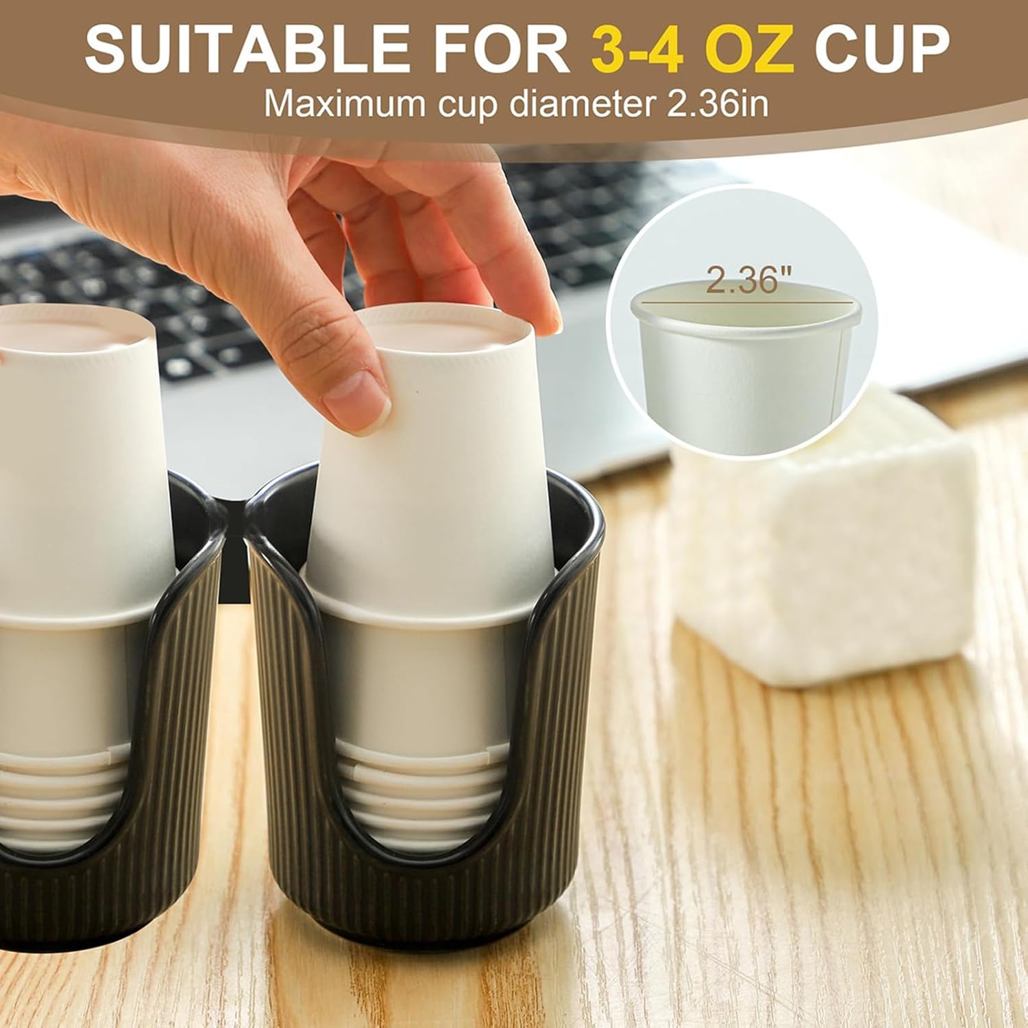Compact Plastic Cup Holder for Bathroom Vanity