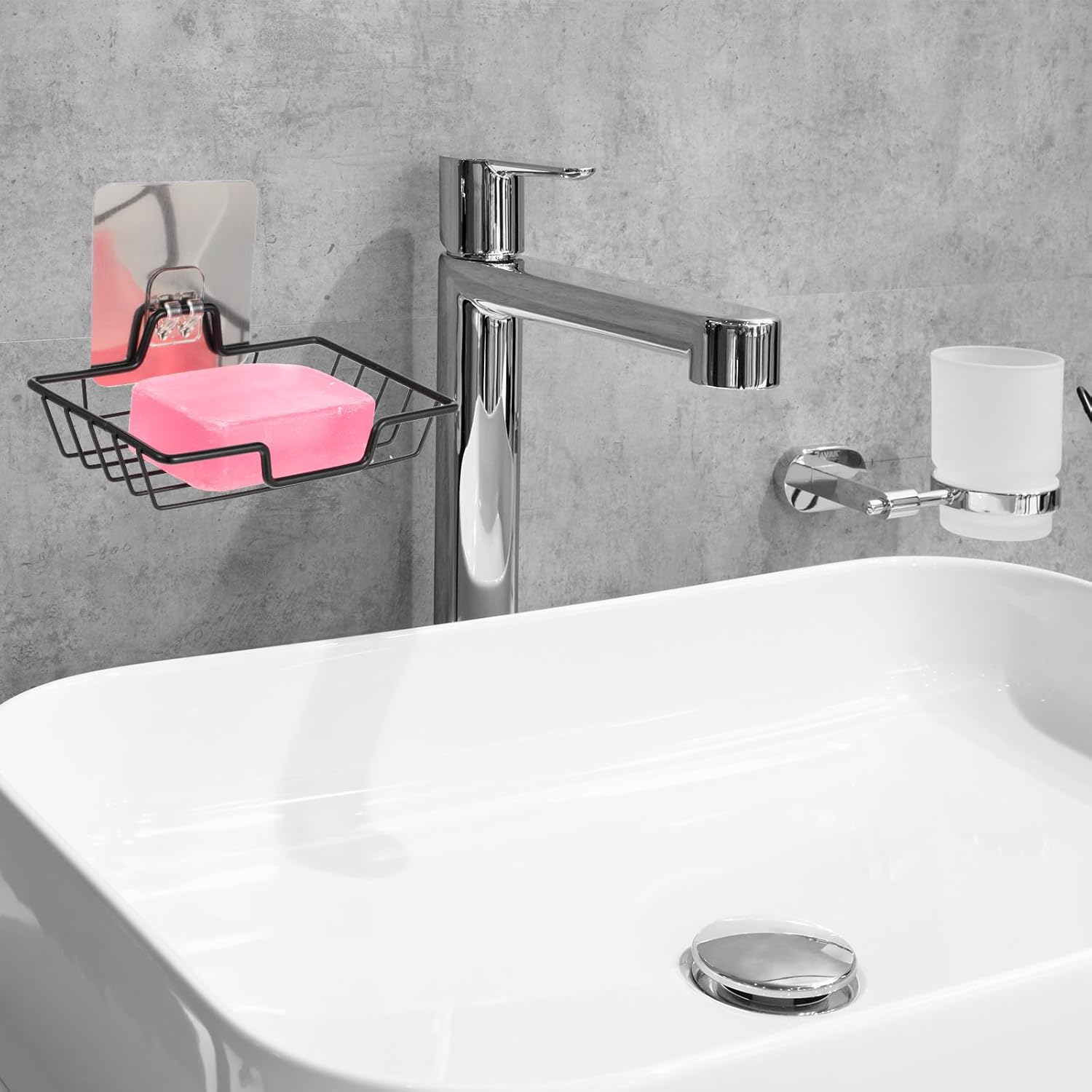 Kifmurase Black Bar Soap Holder No Drilling