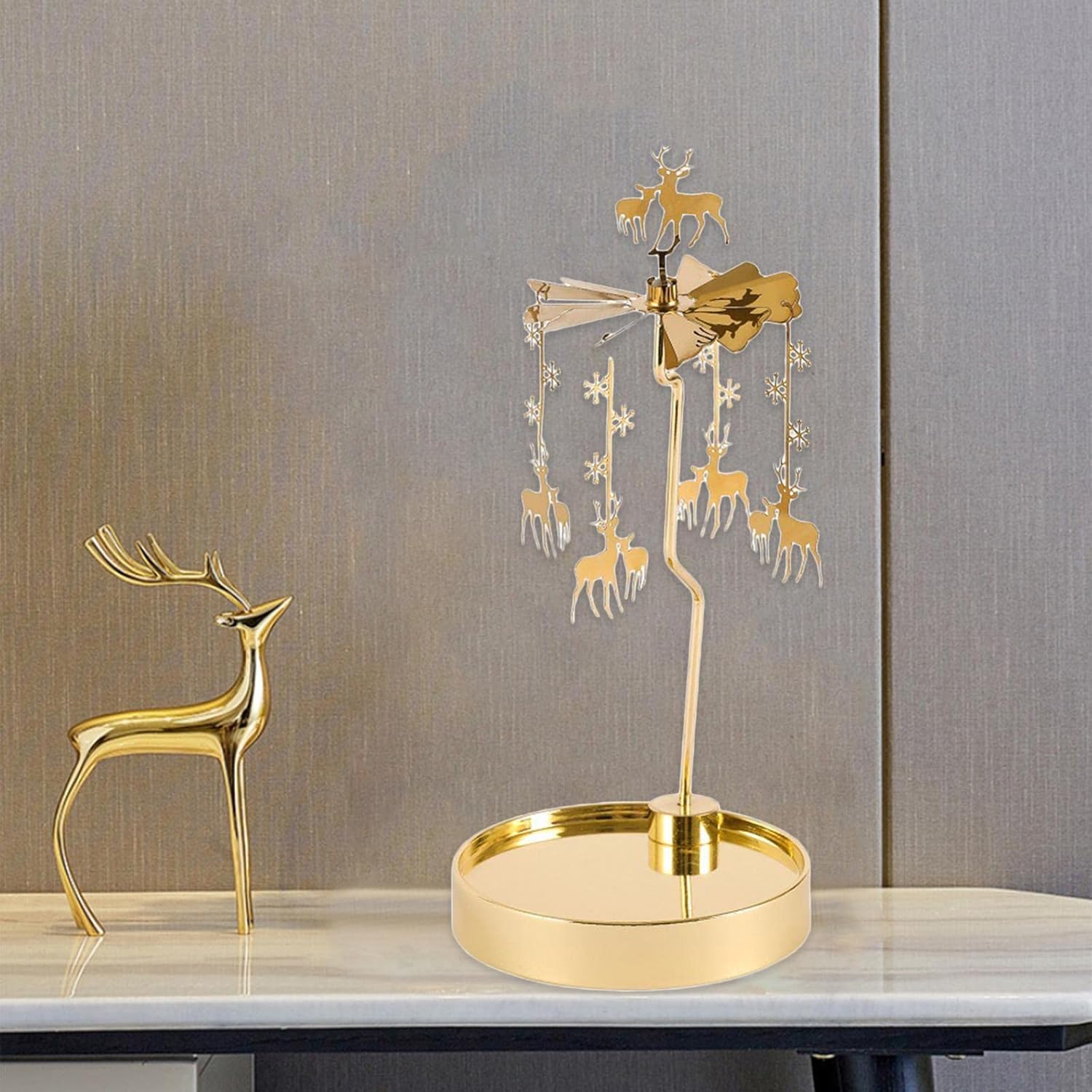 Yalych Rotating Candle Holder with Deer Design