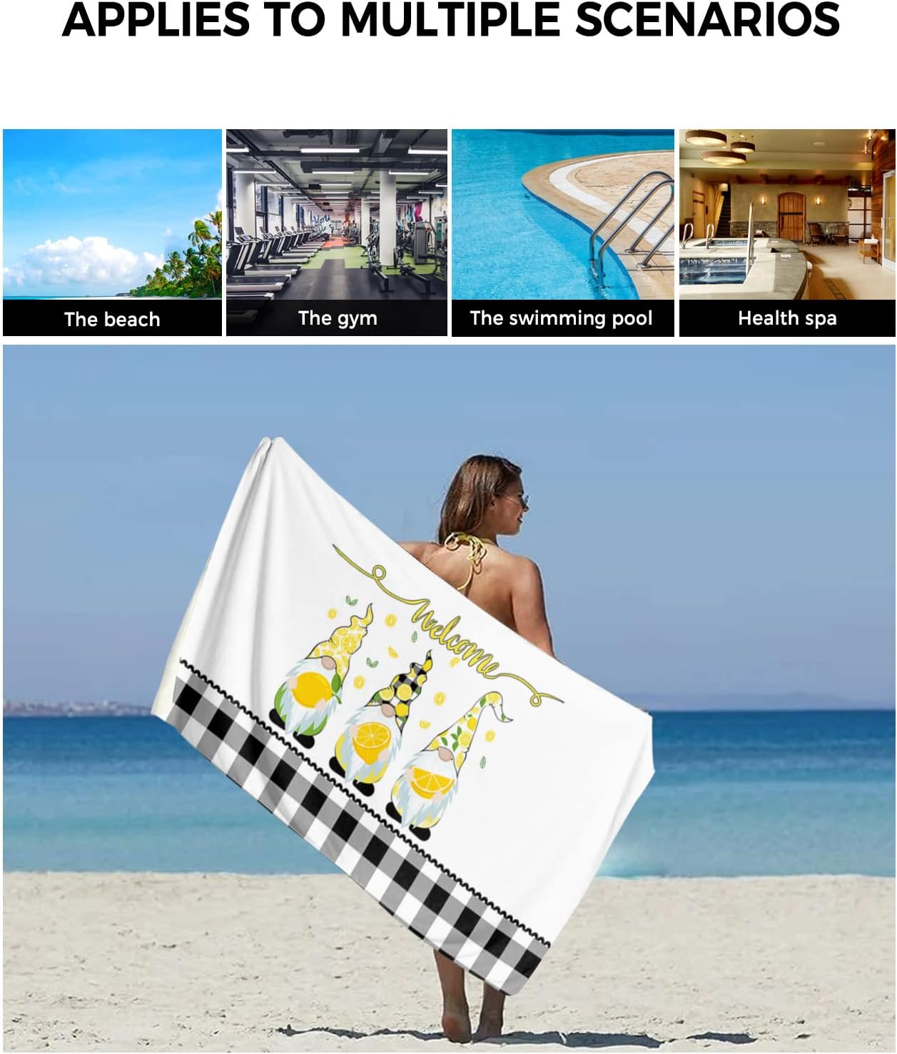 Shine-Home Summer Lemon Stripe Towel Set 3pcs