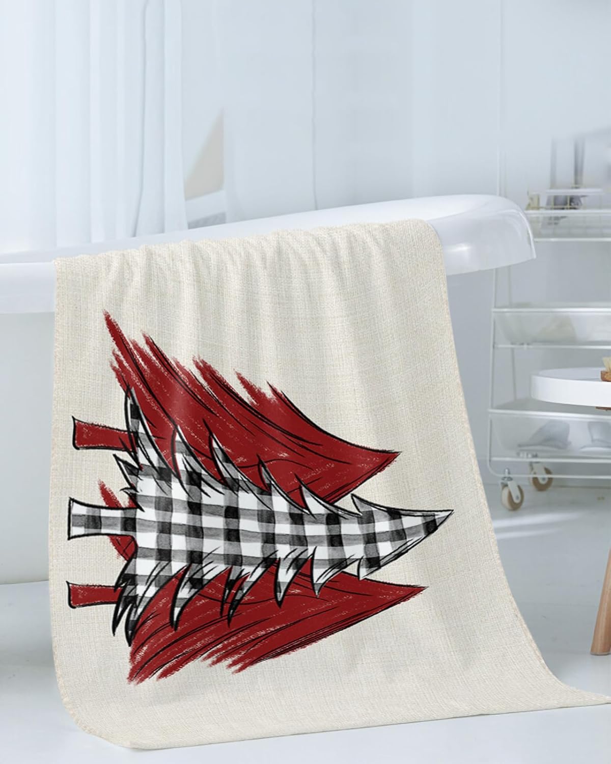ZOE GARDEN Christmas Tree Checkered Towel Set