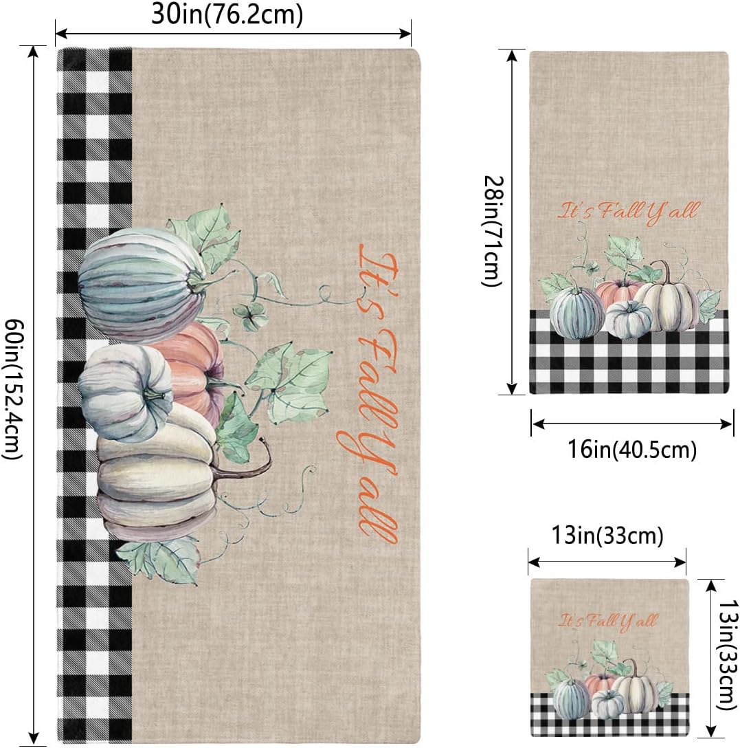 ZOE GARDEN Autumn Fall Thanksgiving Harvest Towel Set 3-Piece