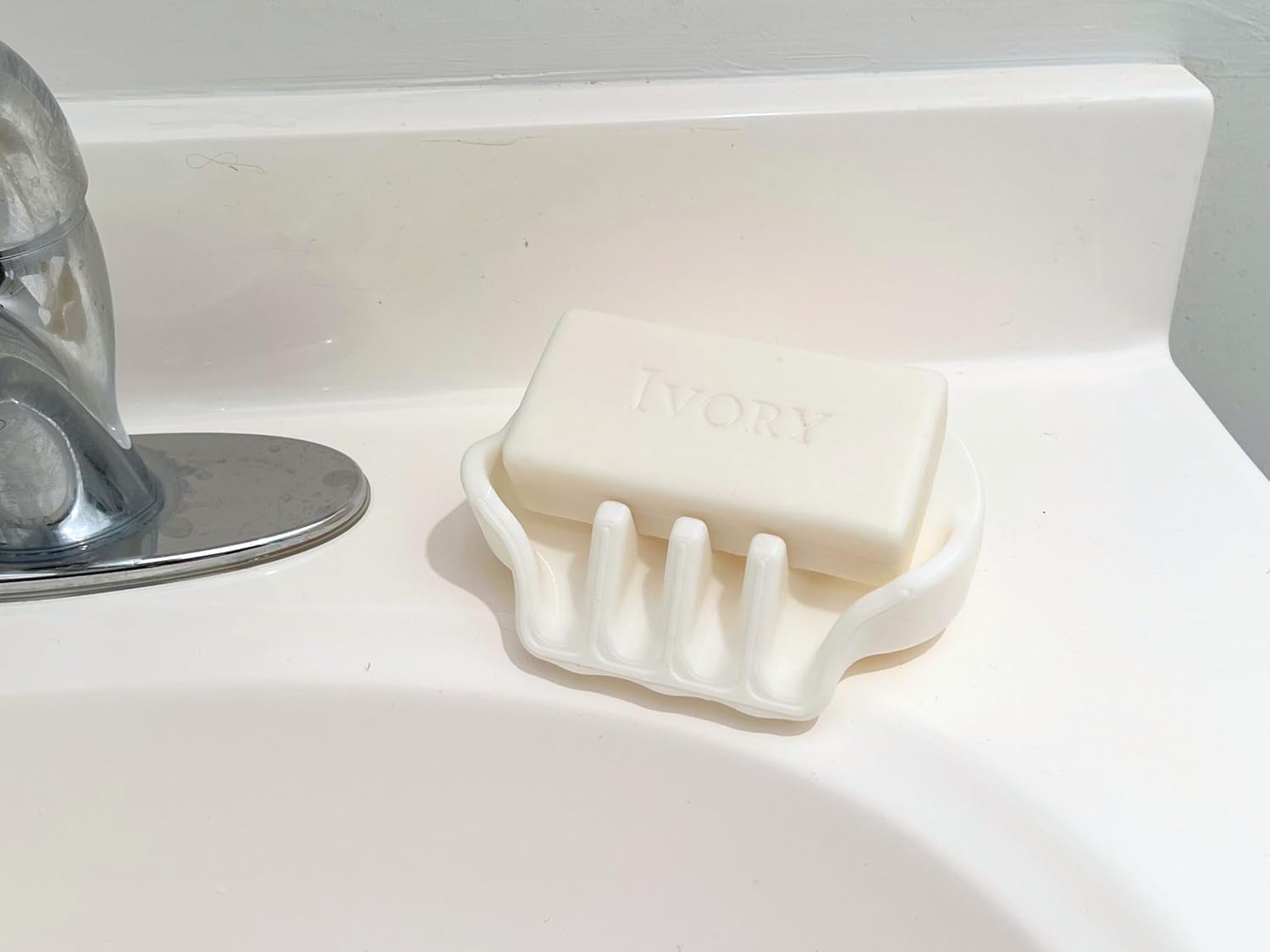 Spasilk Water Draining Soap Holder Cream White