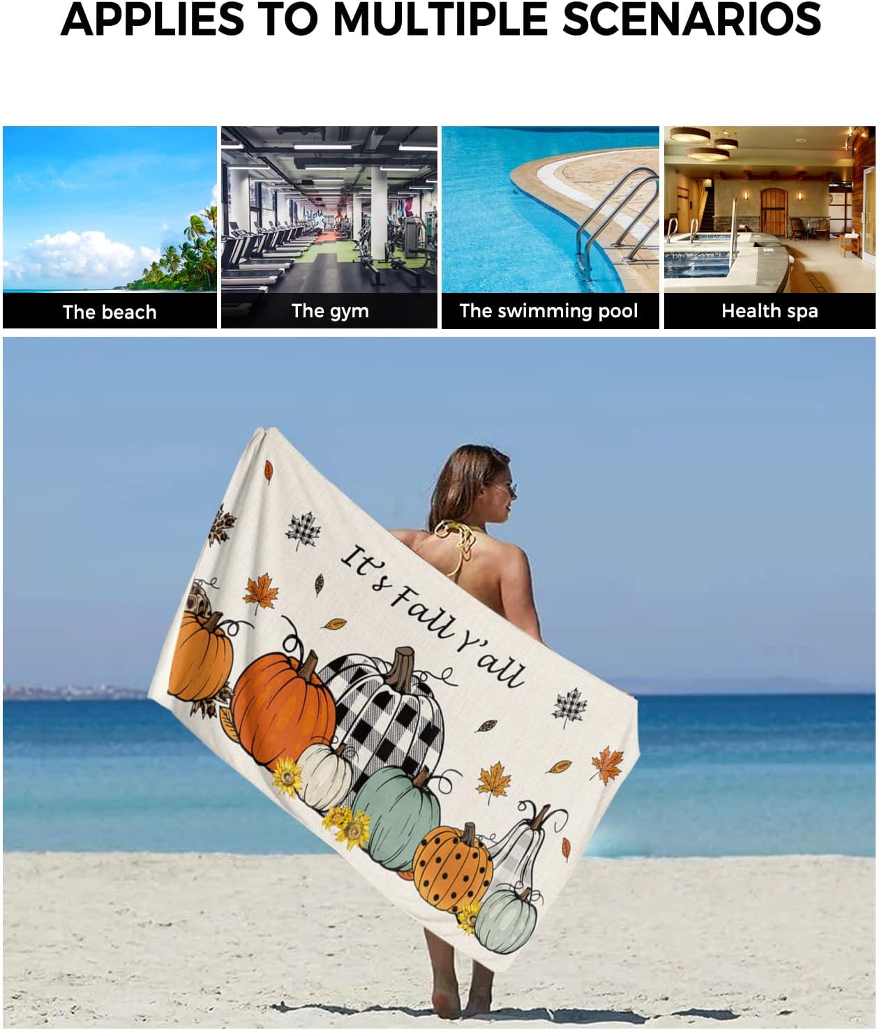 Chees D Zone Bath Towel Sets with Plaid Pumpkin Design