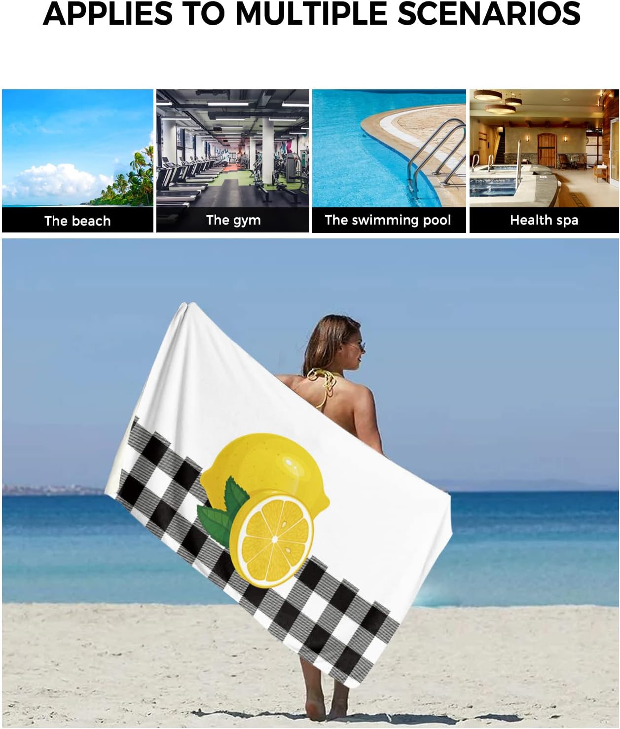 Shine-Home Retro Farm Buffalo Check Towel Set
