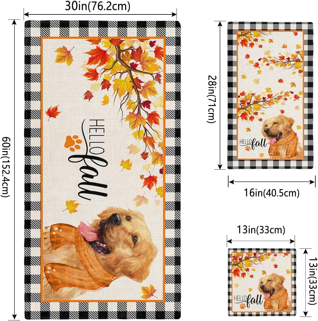 ZOE GARDEN Thanksgiving Fall Buffalo Plaid Towel Set 3-Piece