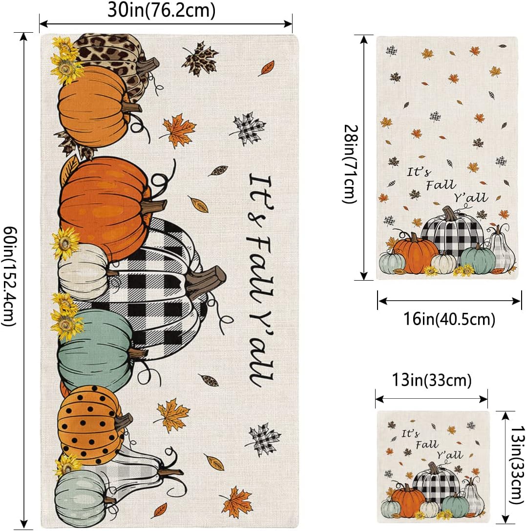 Chees D Zone Bath Towel Sets with Plaid Pumpkin Design