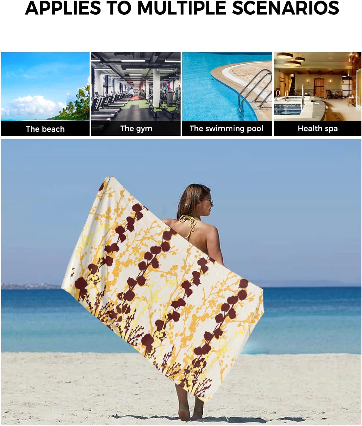 Smile Sunflower 3 Pcs Bath Towel Set Soft Absorbent Towels