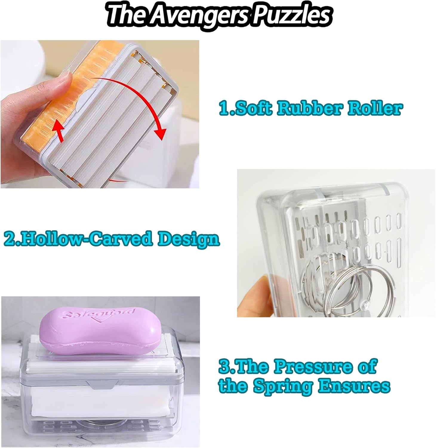 LELEMON Multifunctional Soap Dish with Drain and Foaming Box 1
