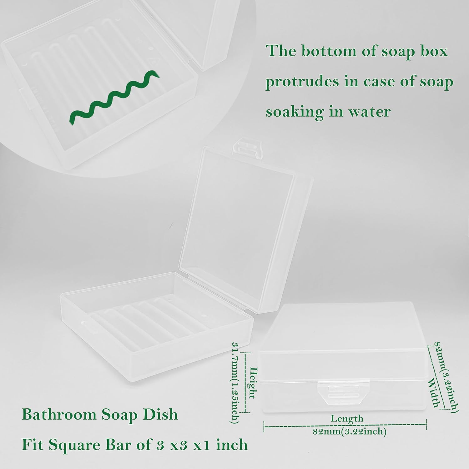 Elimeta Travel Soap Container Square 4-Pack Clear