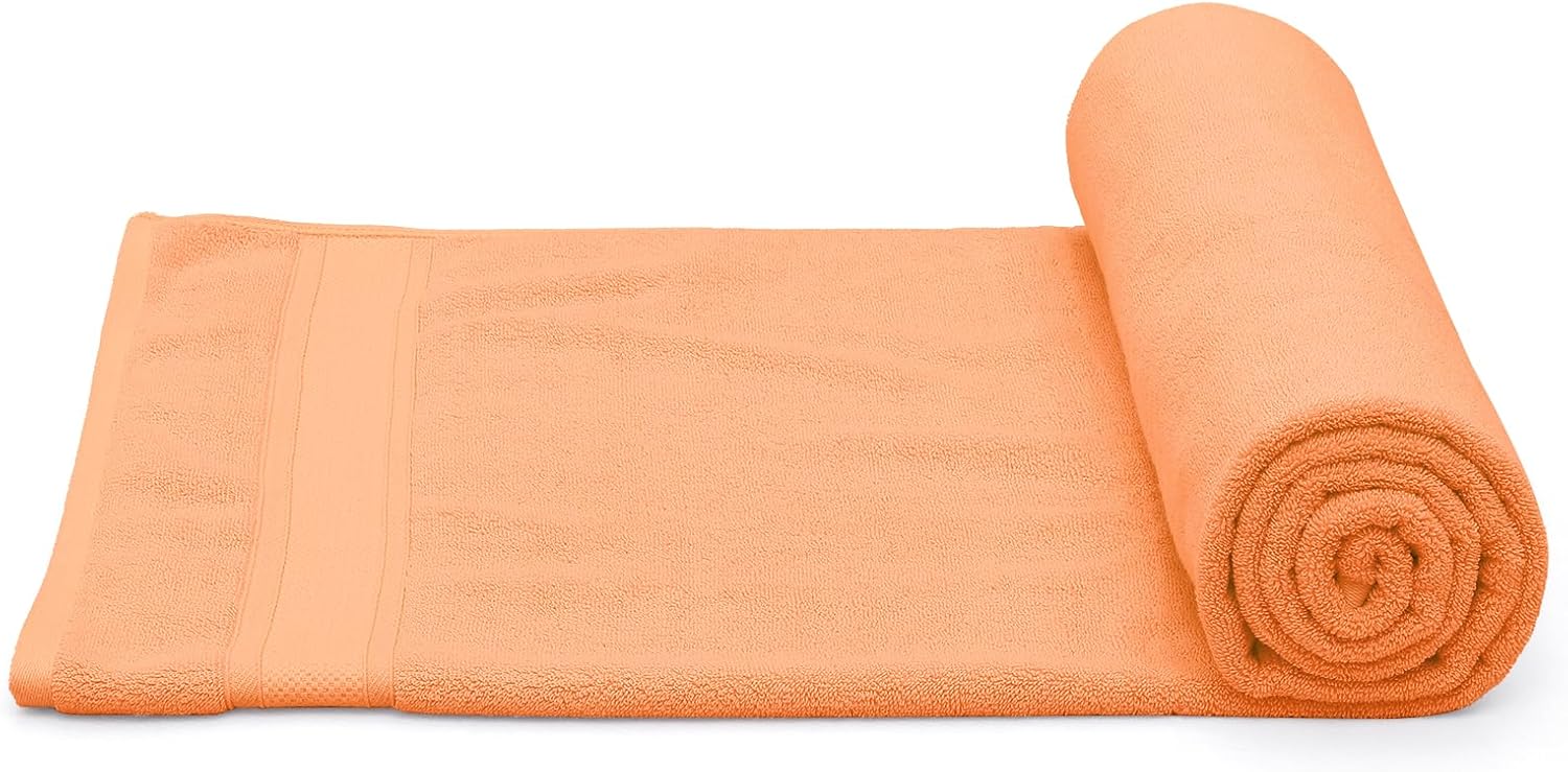 MoNiBloom 4-Piece Cotton Bath Towel Set Peach