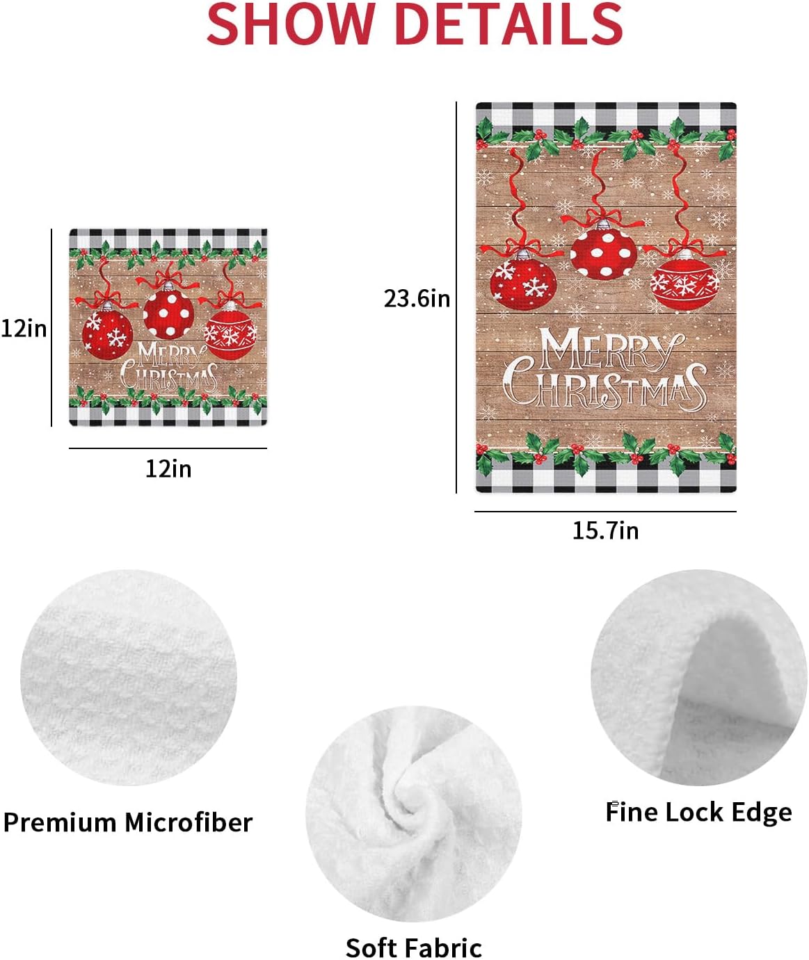 Falaniique Red Waffle Dish Towel Set of 2