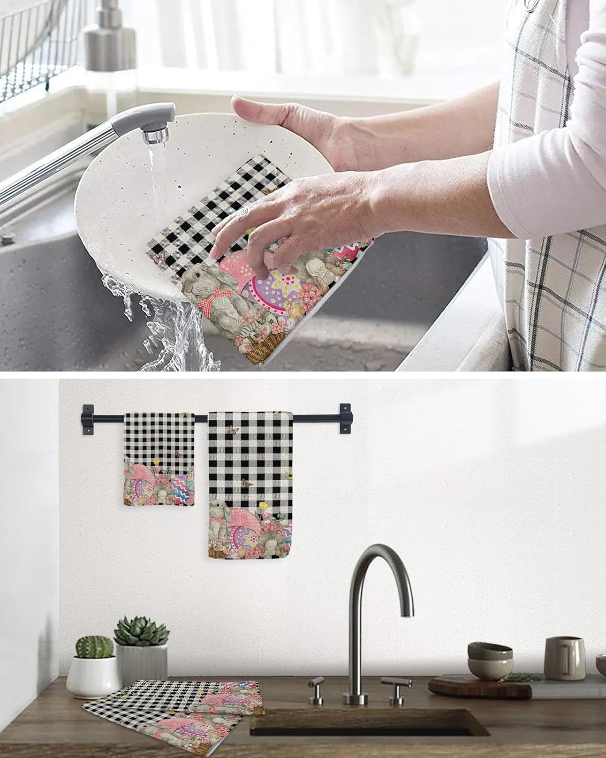 Falaniique Easter Egg Waffle Towel Set of 2