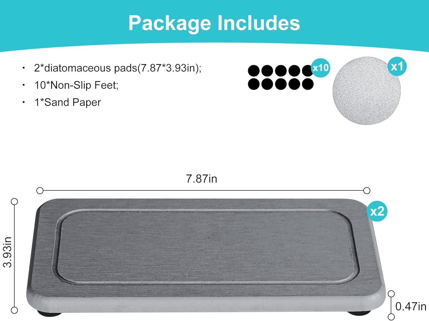 Ude-licate 2PCS Diatomite Faucet Mat for Kitchen and Bathroom 1