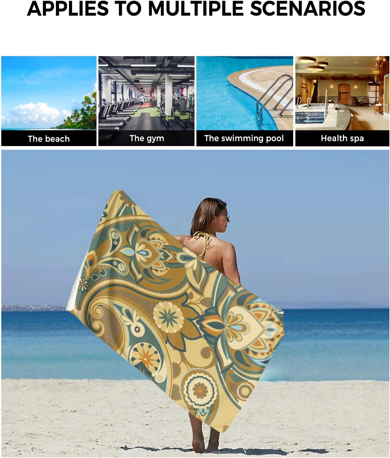 ZOE GARDEN Paisley Floral Towel Set 3-PC